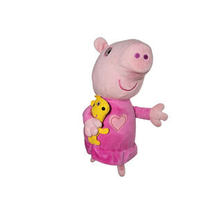 Vtg Peppa Pig Slumber N' Oink Talking Bedtime Pink Plush Stuffed Animal 12”